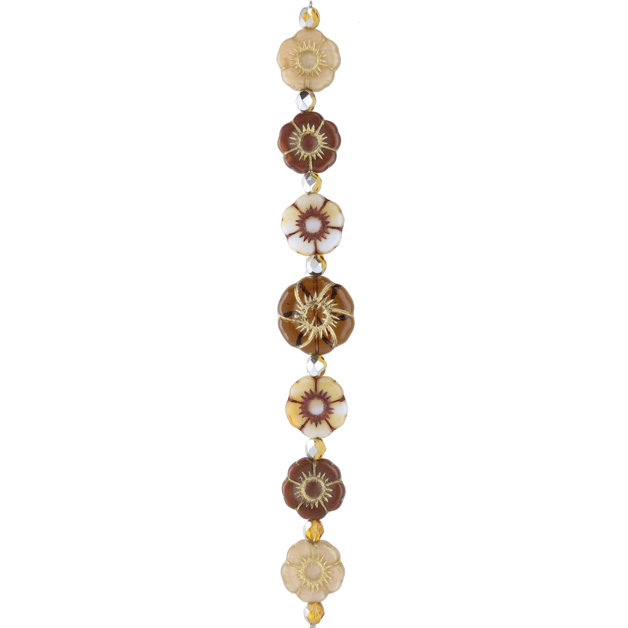 Honey Autumn Czech Glass Flower Bead Mix by Bead Landing™
